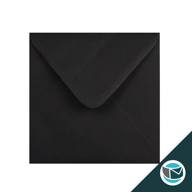 Gekleurde Premium Envelop - 155x155 mm - Zwart