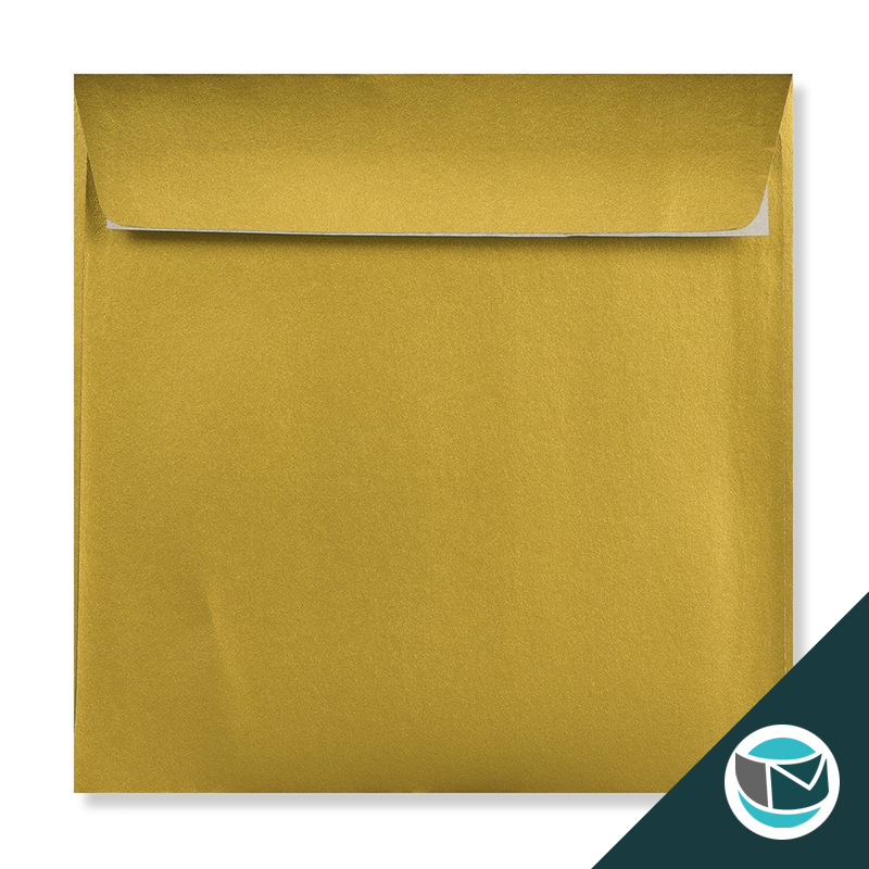 Luxe Wenskaart Envelop - 155x155 mm - Goud Strip