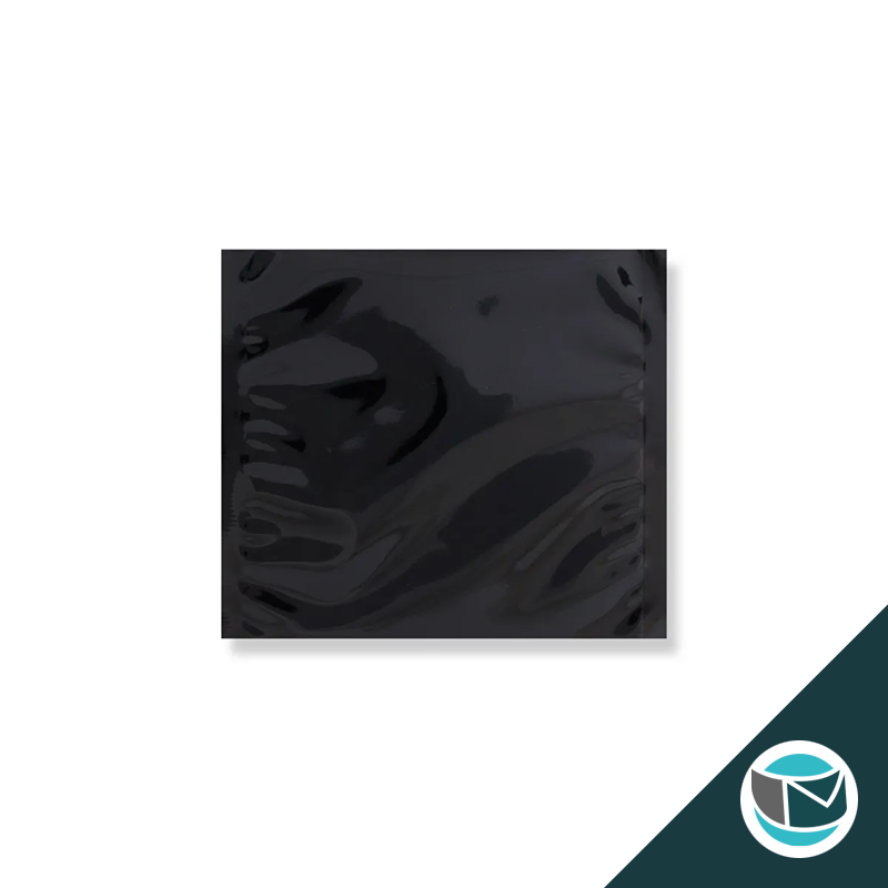 Metallic Folie Envelop (Glans) - 165x165 mm - Zwart