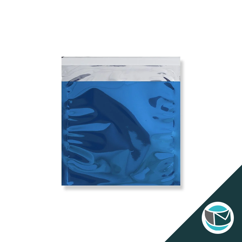 Metallic Folie Envelop (Glans) - 165x165 mm - Blauw
