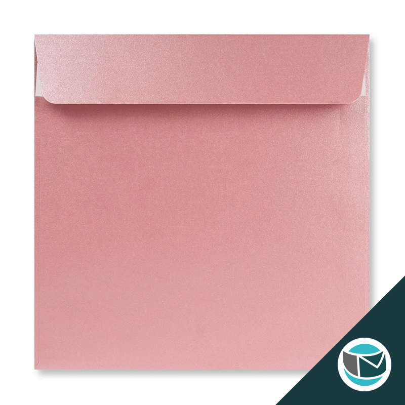 Parelmoer Envelop - 170x170 mm - Lichtroze  Strip 120 grams