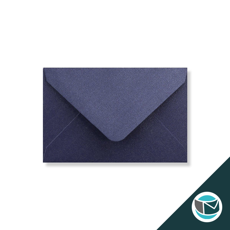Parelmoer Envelop - 62x94 mm - Blauw Gegomd 120 grams