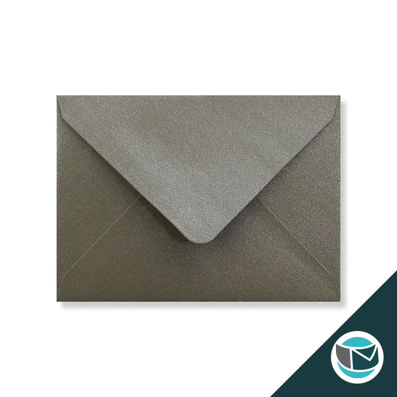 Parelmoer Envelop - 82x113 mm (C7)  - Donkerzilver Gegomd 120 grams
