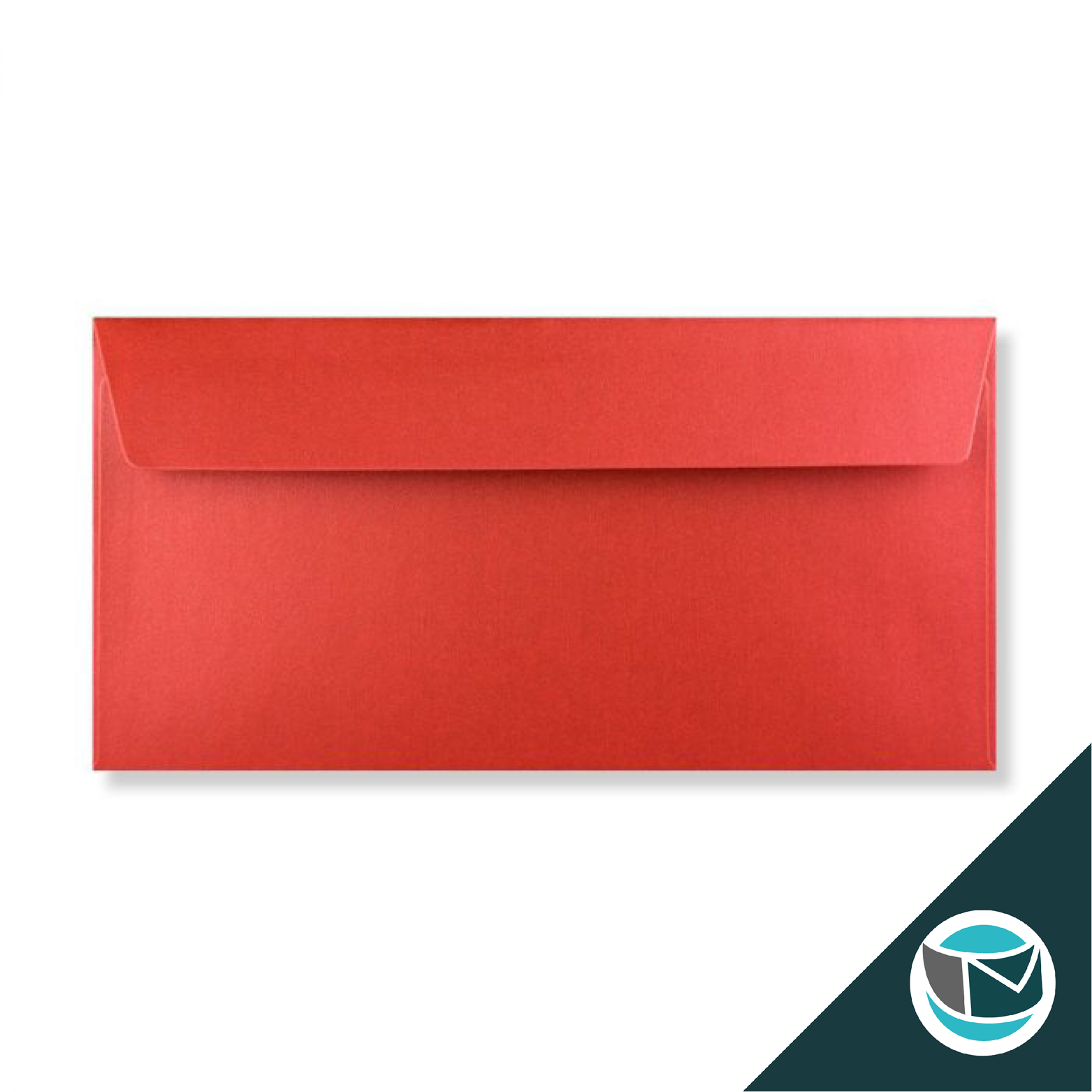 Parelmoer Envelop - 110x220 mm - Rood  Strip