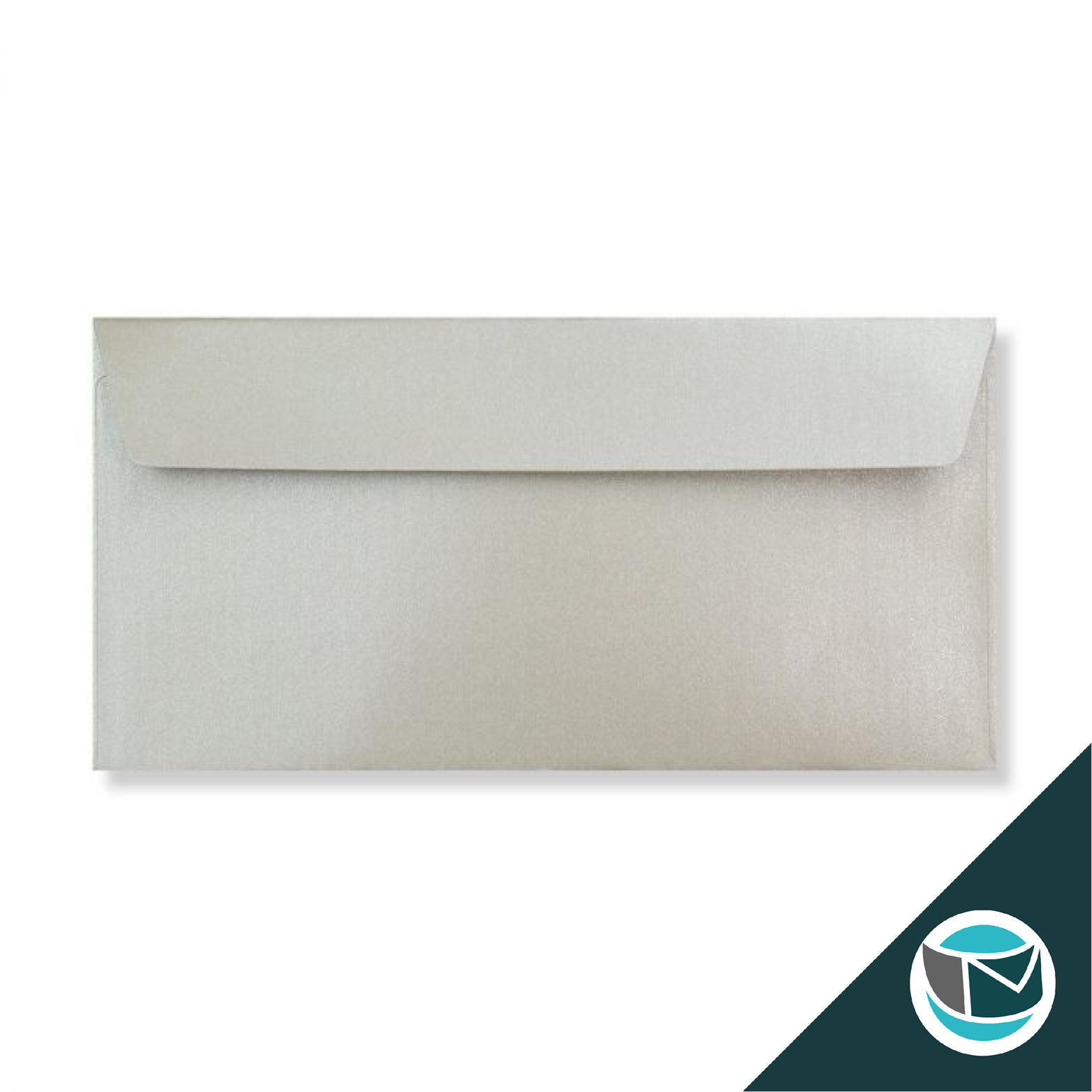 Parelmoer Envelop - 110x220 mm - Zilver Strip