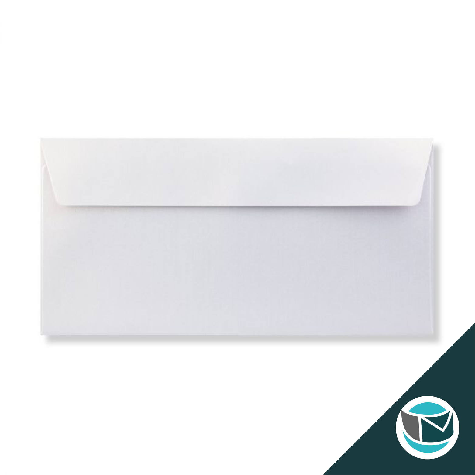 Parelmoer Envelop - 110x220 mm  - Wit Strip
