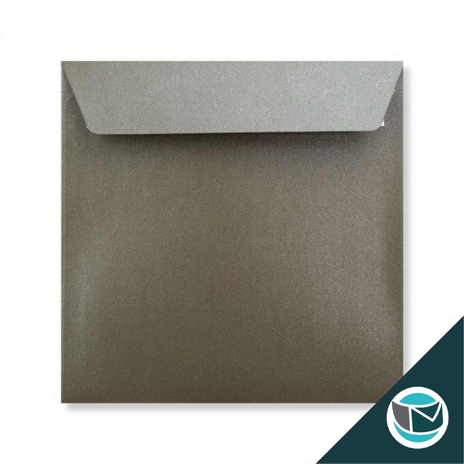 Parelmoer Envelop - 155x155 mm  - Donkerzilver