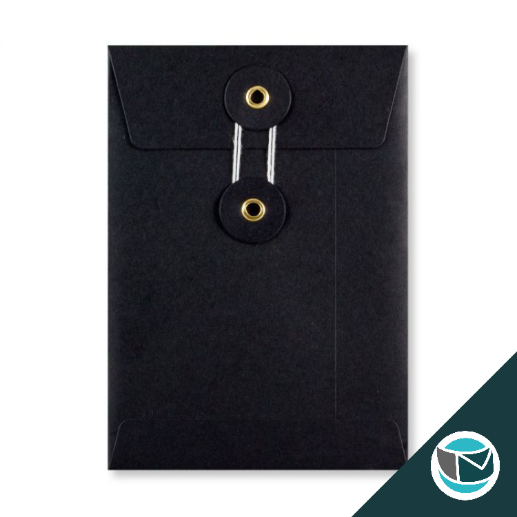Envelop met Japanse Sluiting - 324x229x25 mm (C4) - Zwart (incl. Zijvouw)