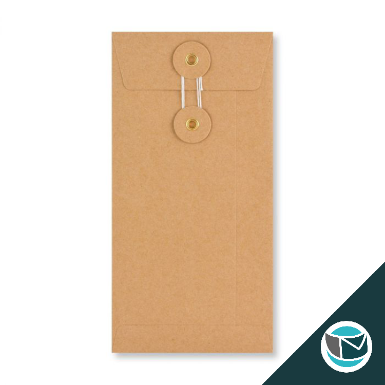 Envelop met Japanse Sluiting - 220x110 mm  - Bruin