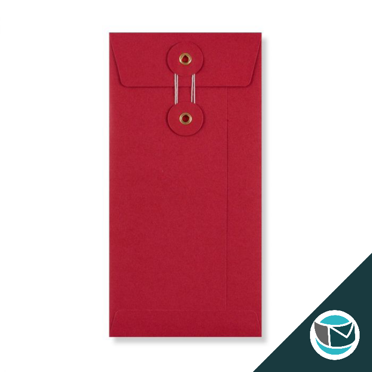 Envelop met Japanse Sluiting - 220x110 mm  - Rood