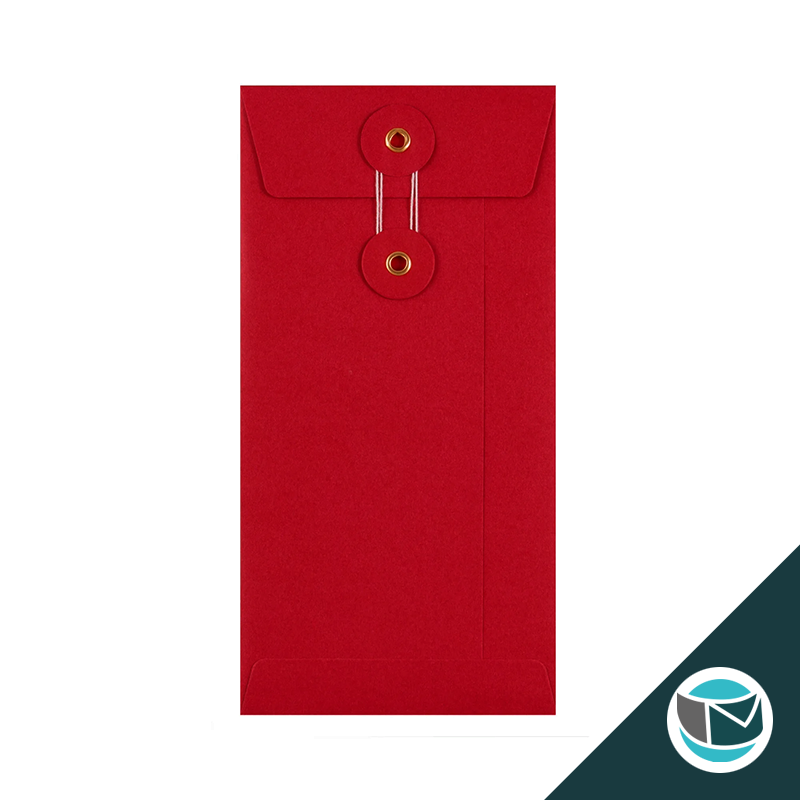 Envelop met Japanse Sluiting - 220x110x25 mm - Rood (incl. Zijvouw)