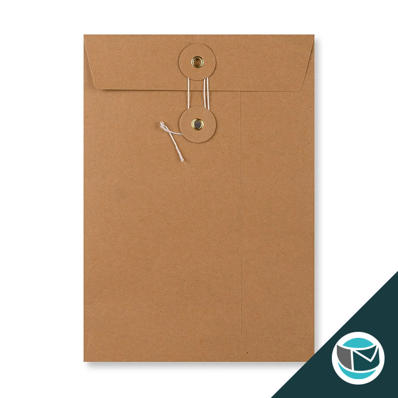 Envelop met Japanse Sluiting - 229x162 mm (C5) - Bruin (Venster)