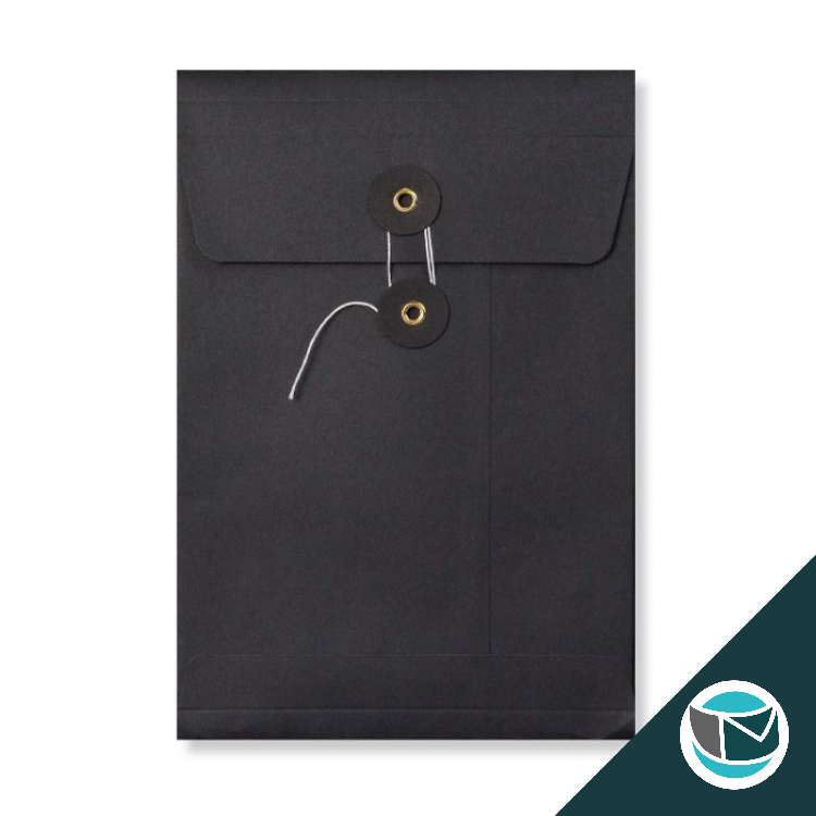 Envelop met Japanse Sluiting - 229x162 mm (C5) - Zwart