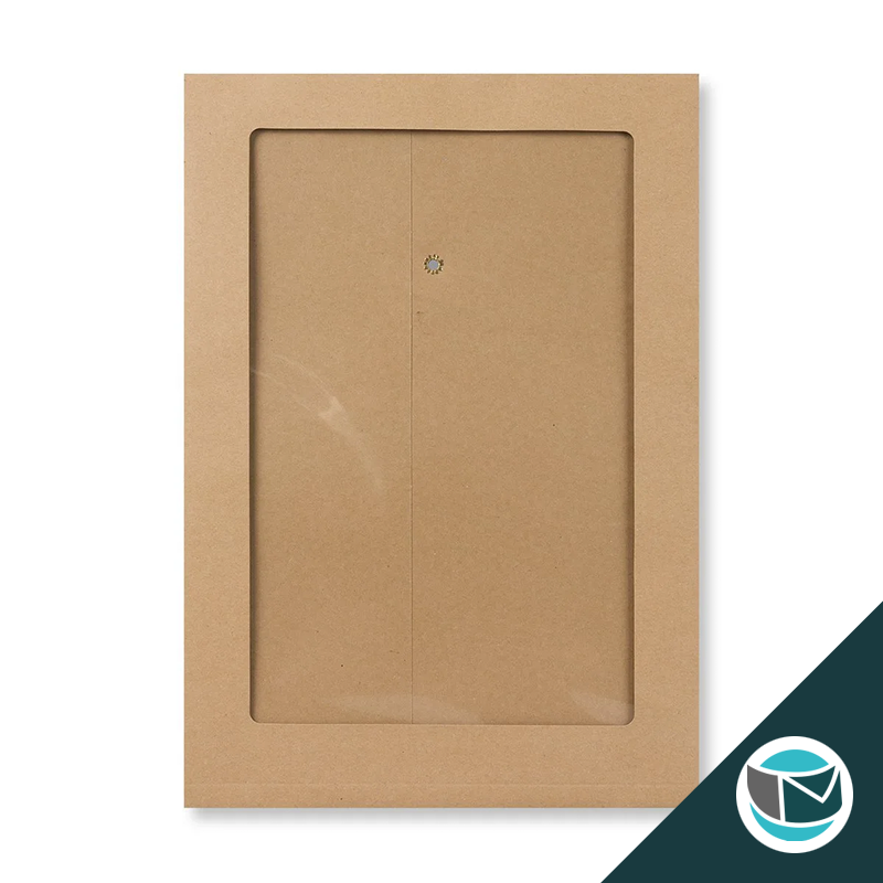 Envelop met Japanse Sluiting - 229x162x25 mm (C5) - Bruin  (incl. Zijvouw en Venster))