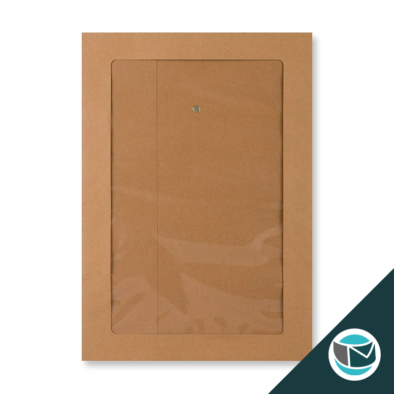 Envelop met Japanse Sluiting - 324x229 mm (C4) - Bruin (Venster)