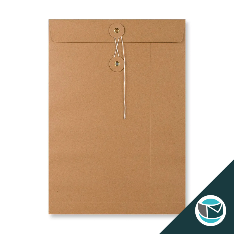 Envelop met Japanse Sluiting - 324x229 mm (C4) - Bruin (Venster)