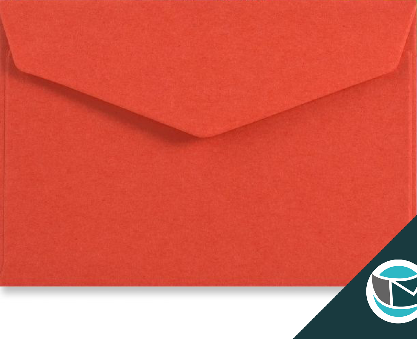 Wenskaart Envelop met Puntklep Strip - 62x94 mm  - Rood