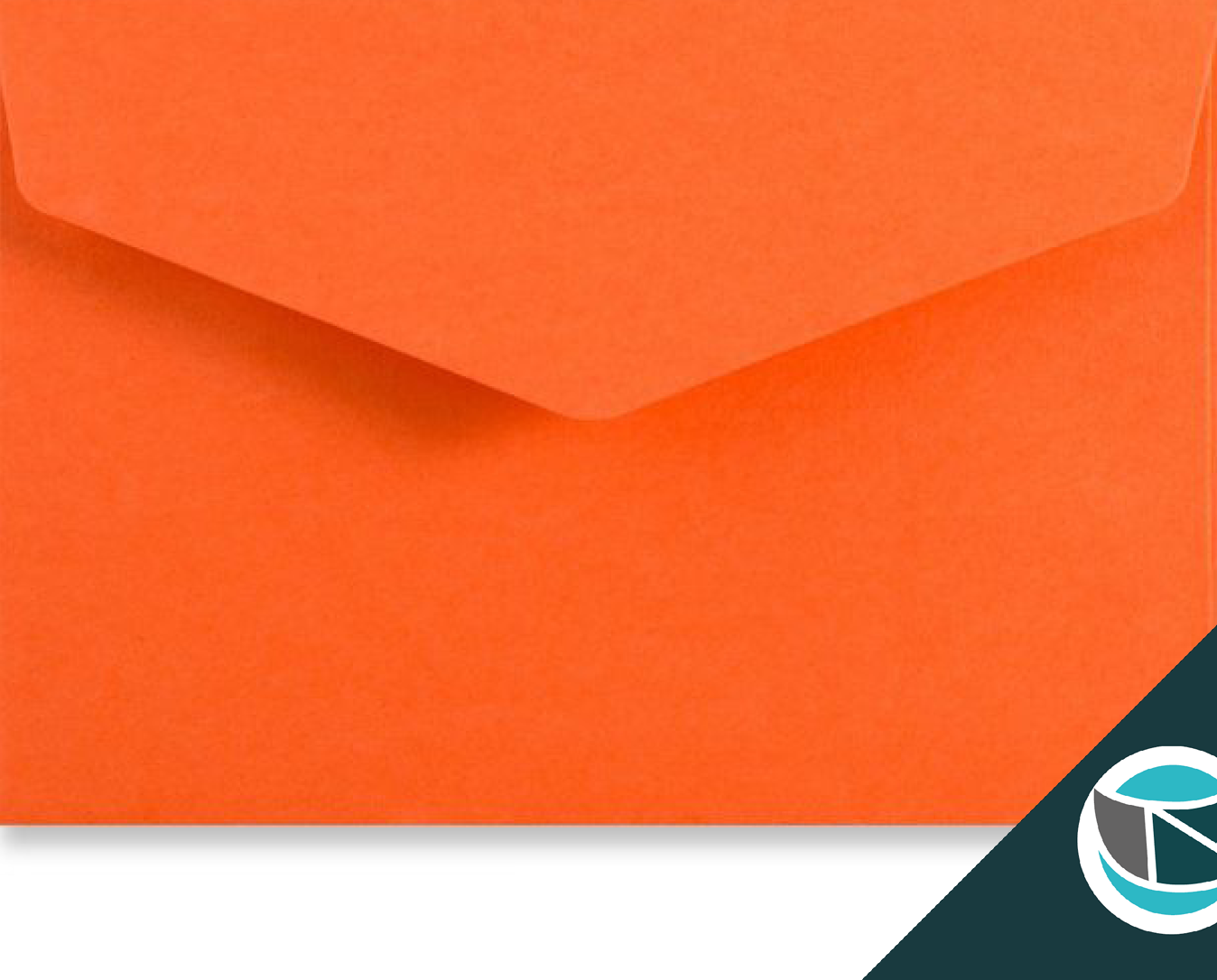 Wenskaart Envelop met Puntklep Strip - 62x94 mm  - Oranje