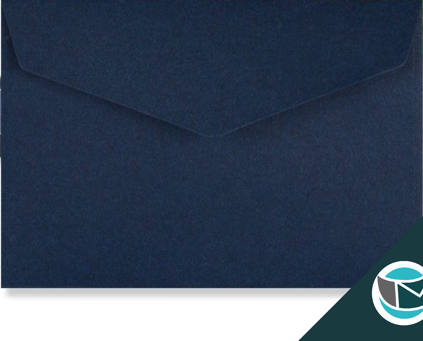 Wenskaart Envelop met Puntklep Strip - 62x94 mm   - Marine Blauw