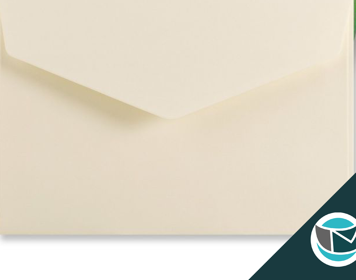 Wenskaart Envelop met Puntklep Strip - 62x94 mm  - Ivoor