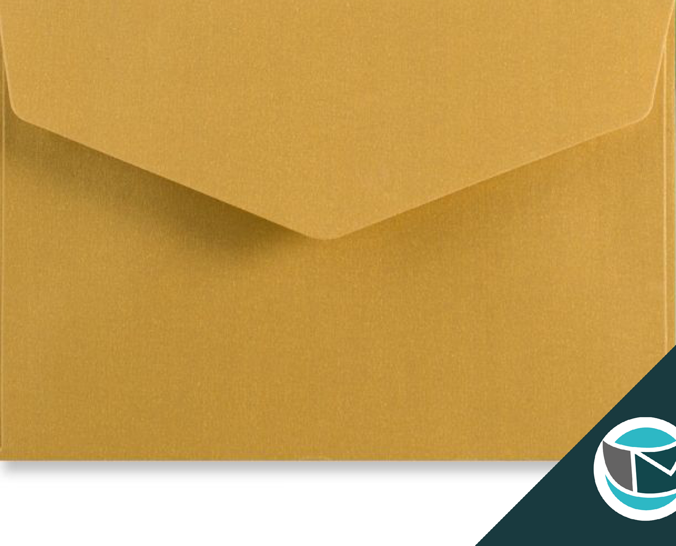 Wenskaart Envelop met Puntklep Strip - 62x94 mm  - Goud