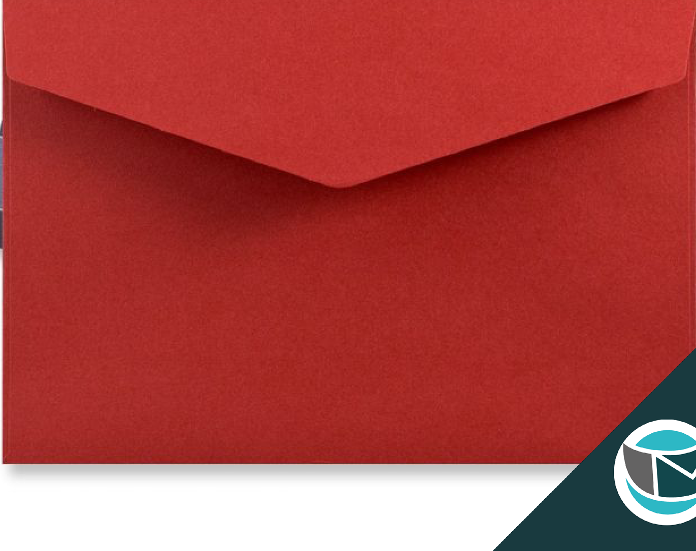 Wenskaart Envelop met Puntklep Strip - 62x94 mm  - Donkerrood