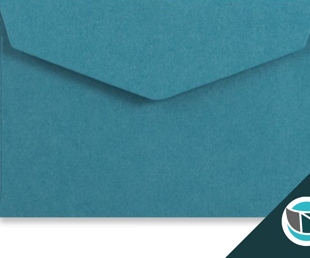 Wenskaart Envelop met Puntklep Strip - 62x94 mm  - Blauw