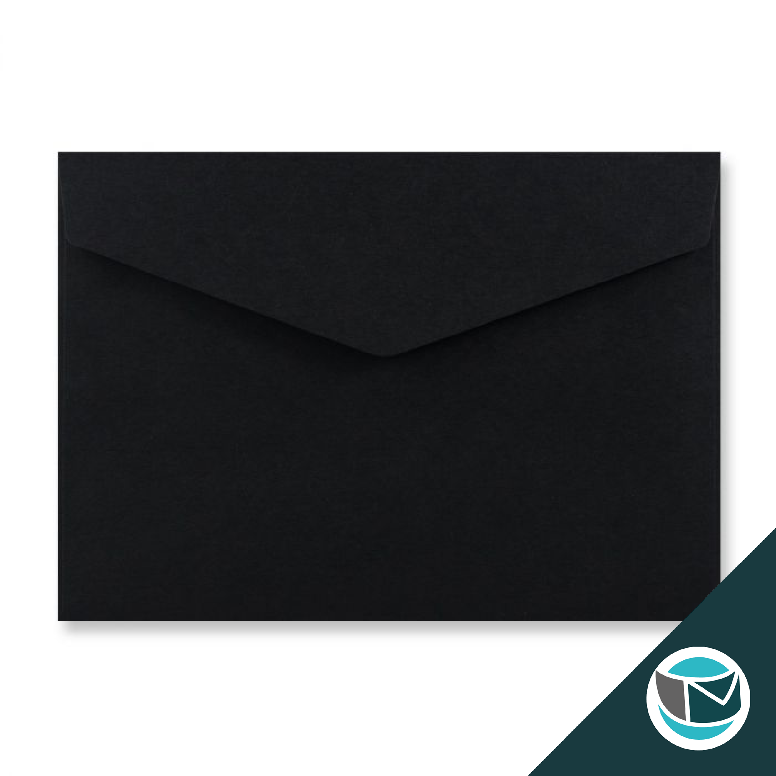 Wenskaart Envelop met Puntklep Strip - 162x229 mm (C5)  - Zwart