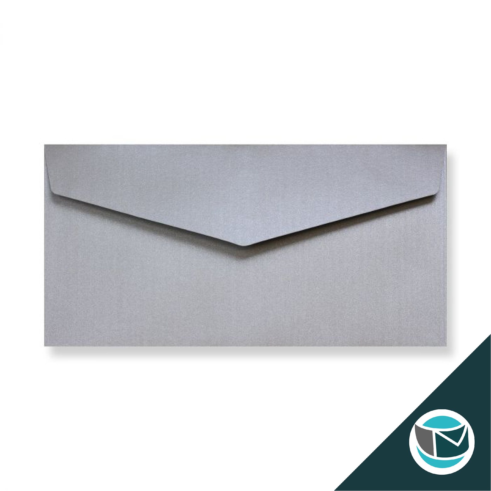 Wenskaart Envelop met Puntklep Strip - 110x220 mm (DL)   - Zilver