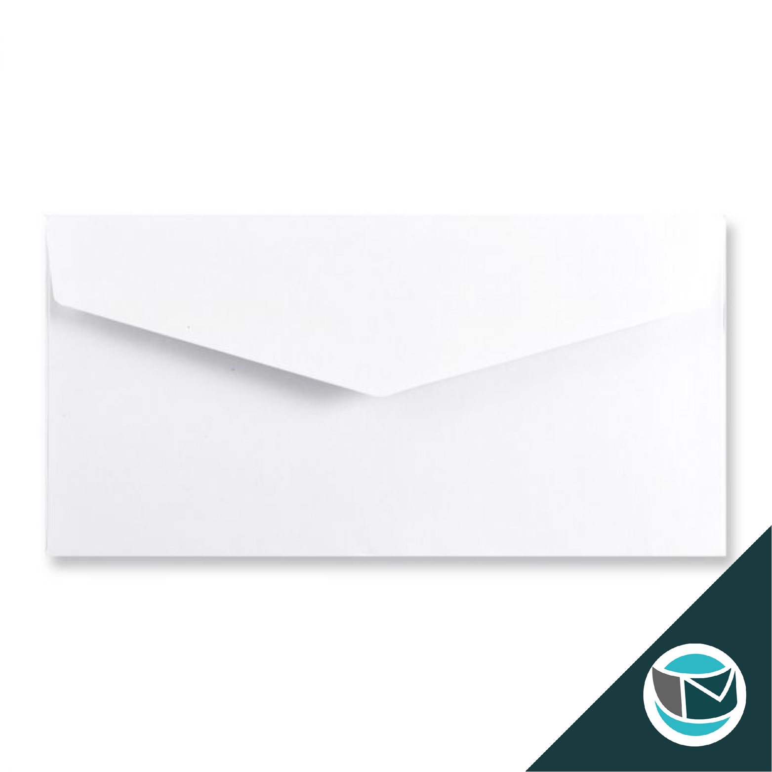 Wenskaart Envelop met Puntklep Strip - 110x220 mm (DL)  - Wit