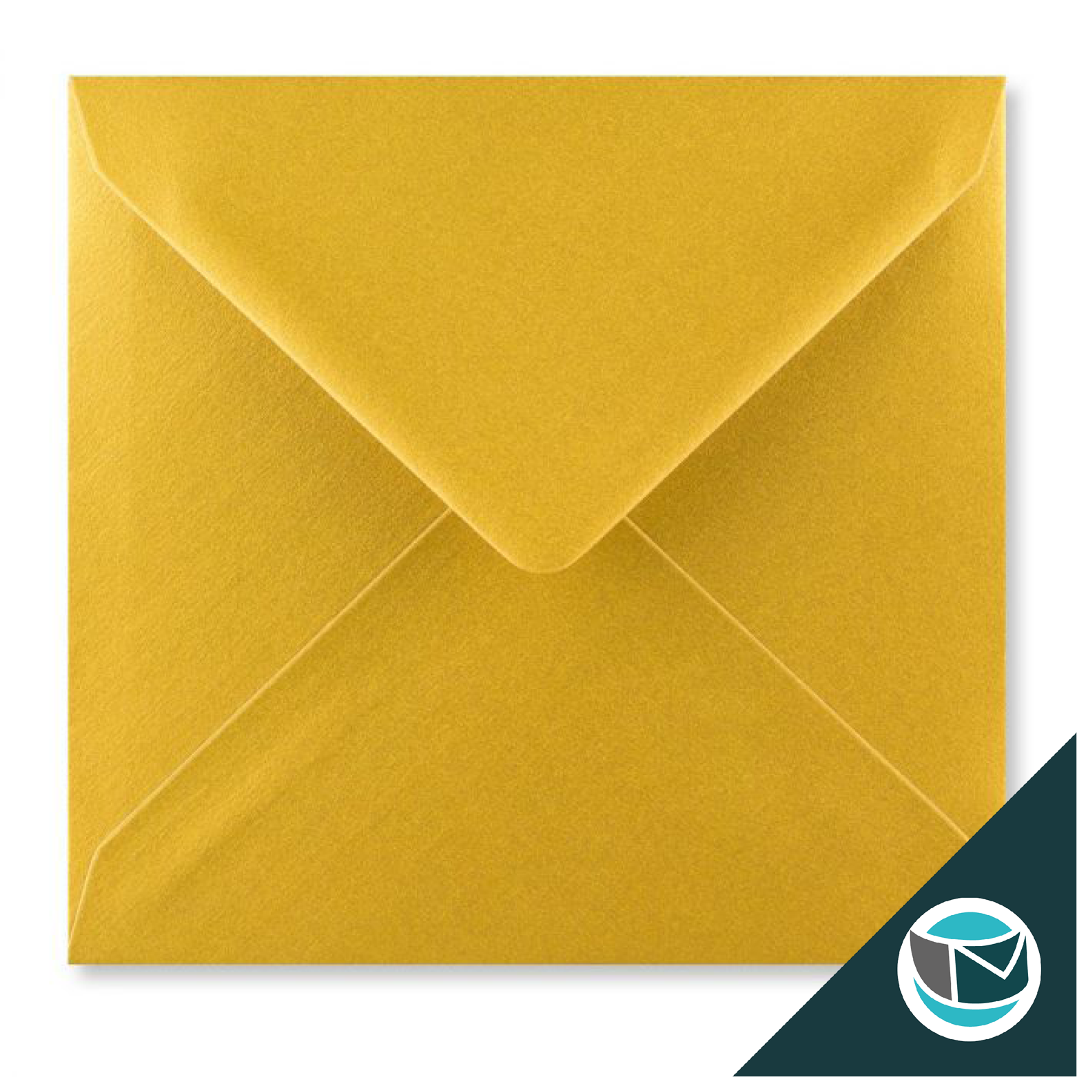 Gekleurde Envelop - 155x155 mm - Goud Metallic