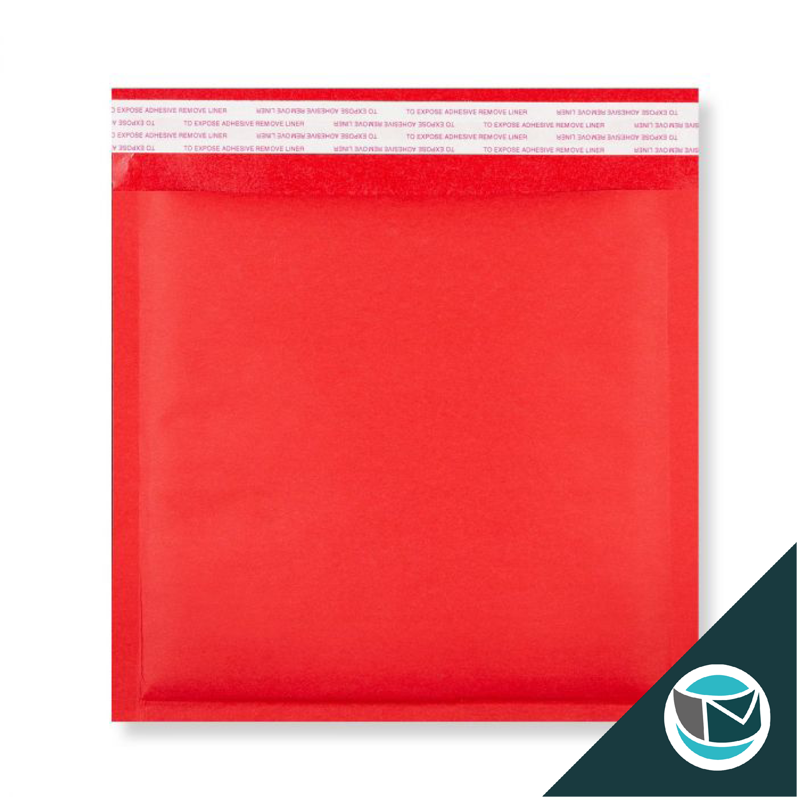 Kraft luchtkussen envelop met strip - 165x165 mm - Rood