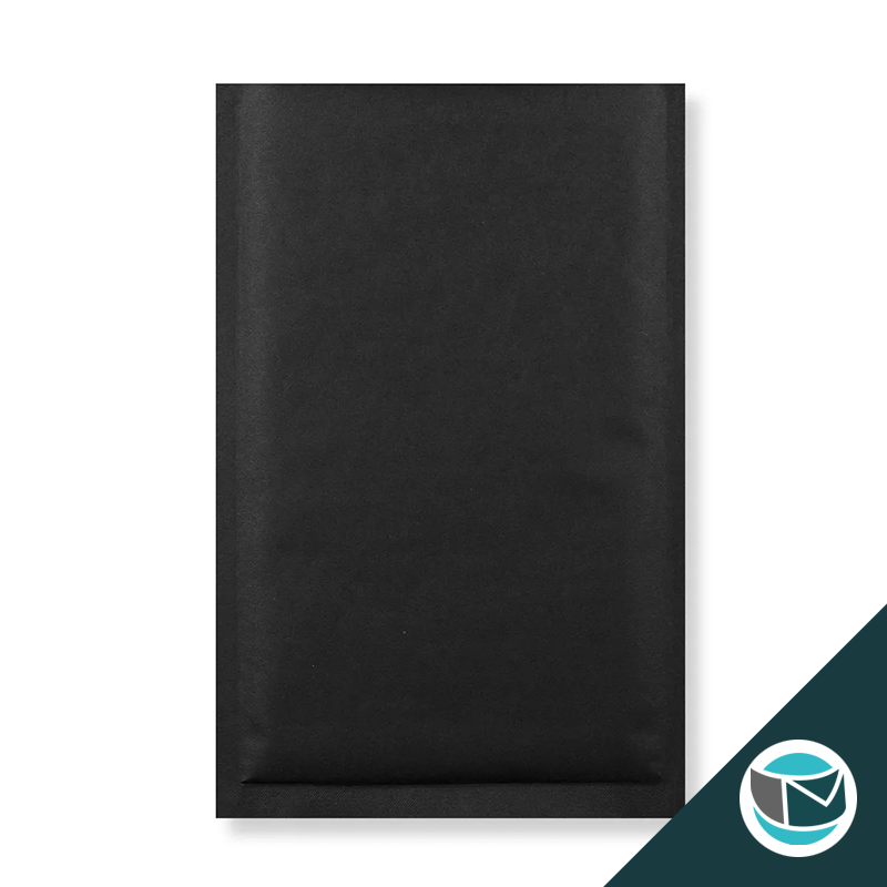 Kraft luchtkussen envelop met strip - 270x190 mm - Zwart