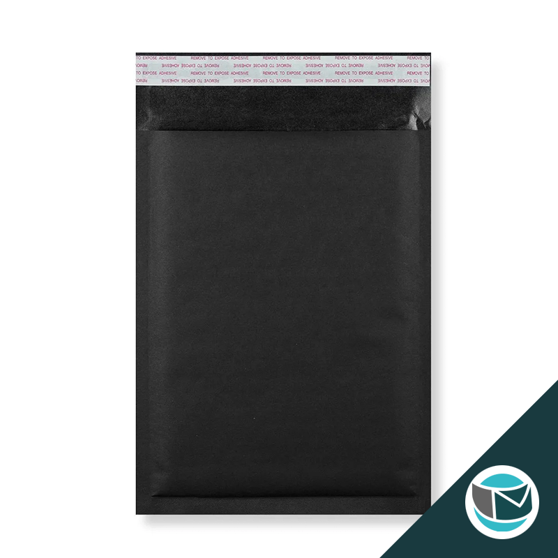 Kraft luchtkussen envelop met strip - 324x230 mm (C4) - Zwart