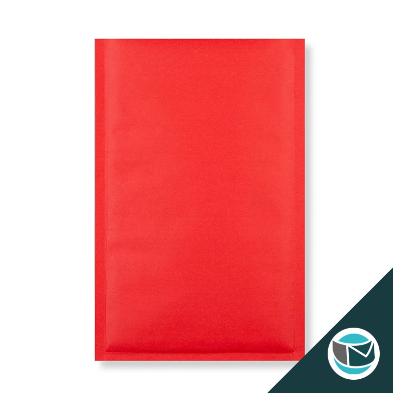 Kraft luchtkussen envelop met strip - 350x250 mm - Rood