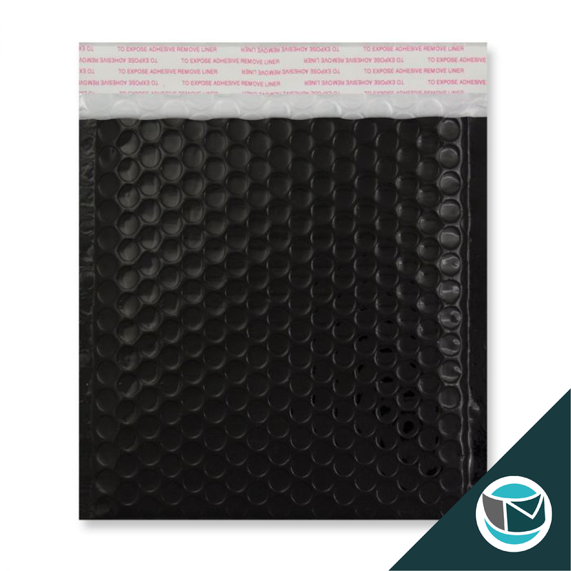 Metallic Luchtkussen Envelop - 165x165 mm - Zwart