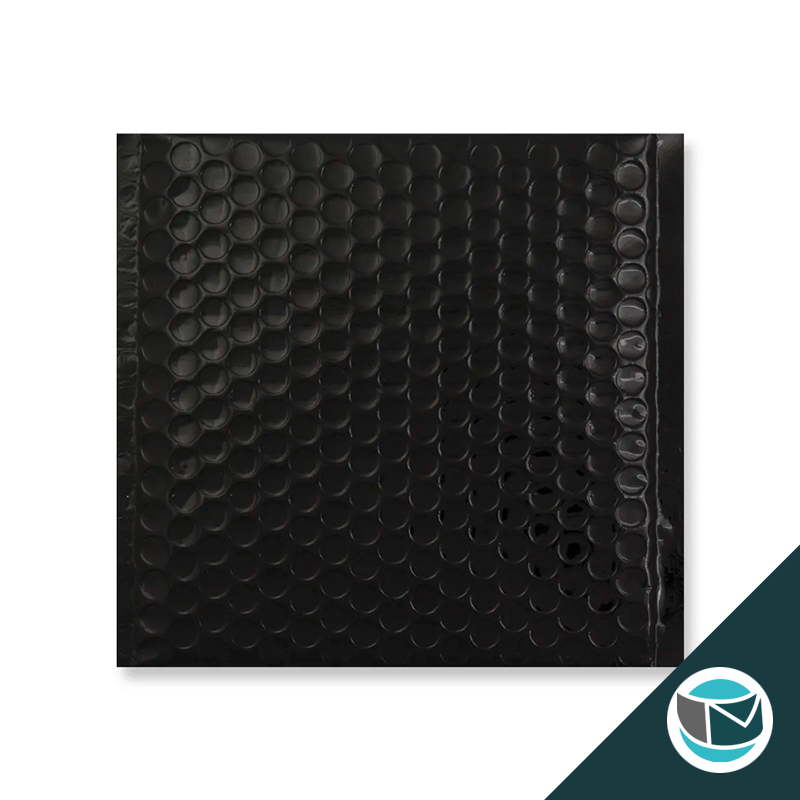 Metallic Luchtkussen Envelop - 165x165 mm - Zwart