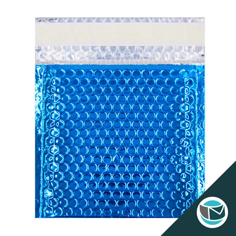 Metallic Luchtkussen Envelop - 165x165 mm - Blauw