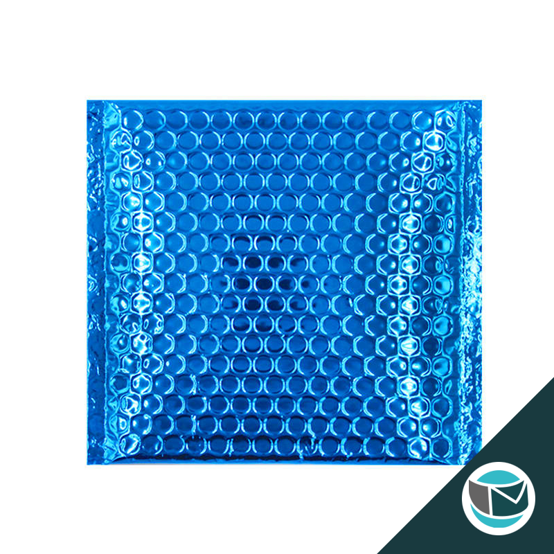 Metallic Luchtkussen Envelop - 165x165 mm - Blauw
