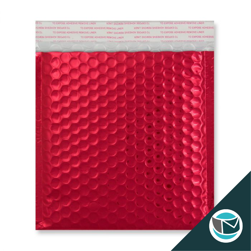 Metallic Luchtkussen Envelop - 165x165 mm - Rood