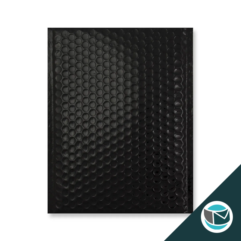 Metallic Luchtkussen Envelop - 250x180 mm - Zwart