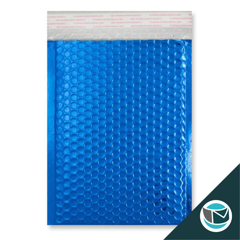 Metallic Luchtkussen Envelop - 250x180 mm - Blauw