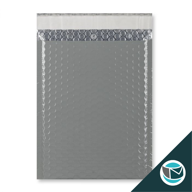 Metallic Luchtkussen Envelop - 250x180 mm - Donker Grijs
