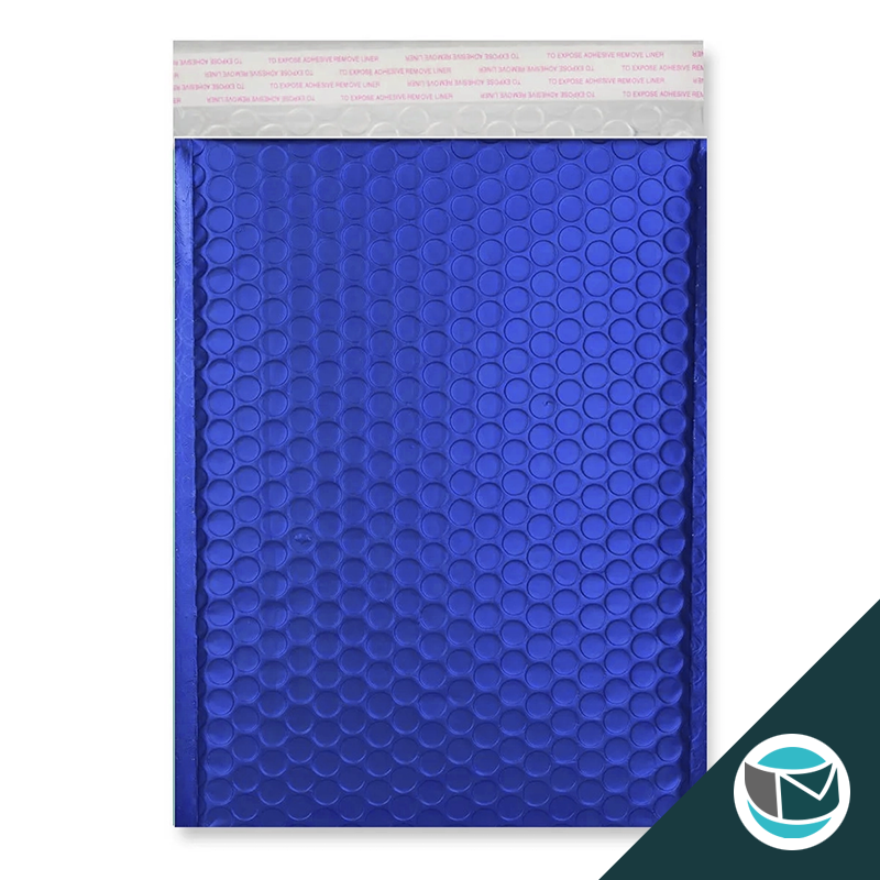 Metallic Luchtkussen Envelop Mat - 250x180 mm - Donkerblauw