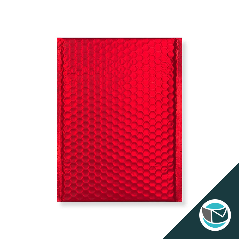 Metallic Luchtkussen Envelop Mat - 250x180 mm - Rood