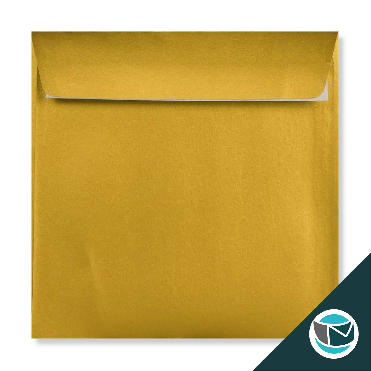 Luxe Wenskaart Envelop - 155x155 mm - Goud Strip
