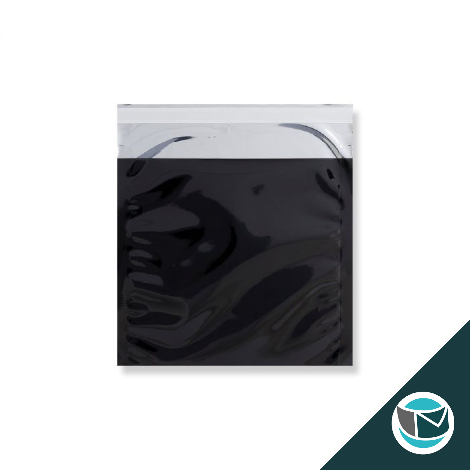 Metallic Folie Envelop (Glans) - 165x165 mm - Zwart