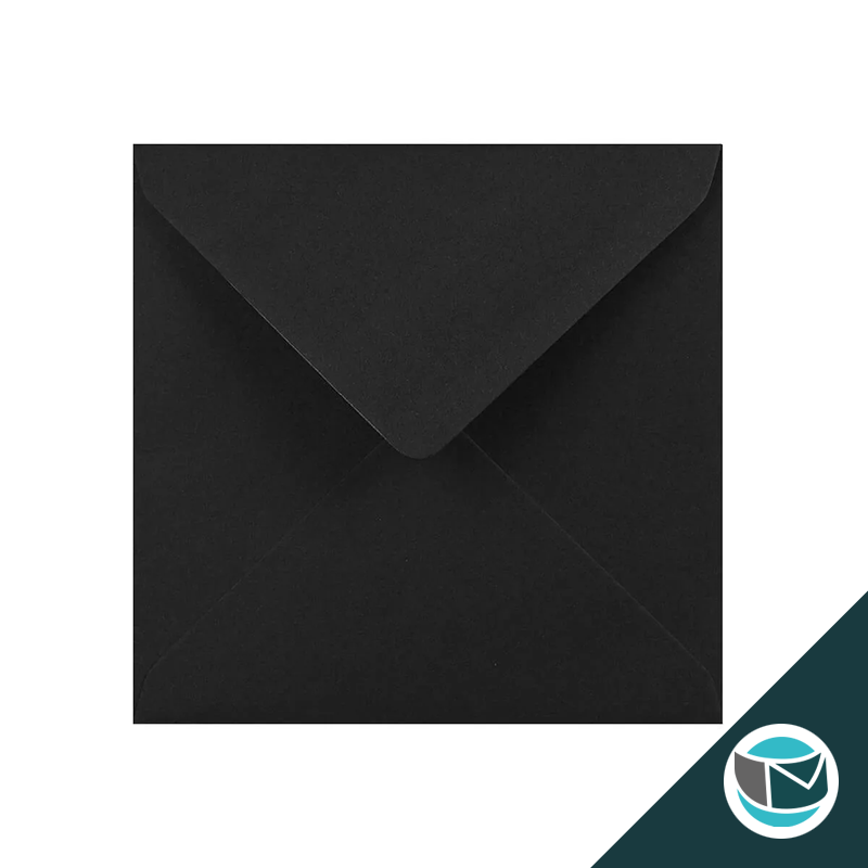 Gekleurde Premium Envelop - 130x130 mm - Zwart