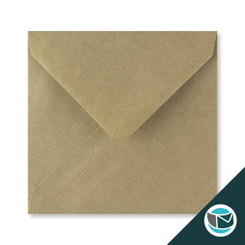 Gekleurde Envelop - 140x140 mm - Bruin Gestreept 100 grams