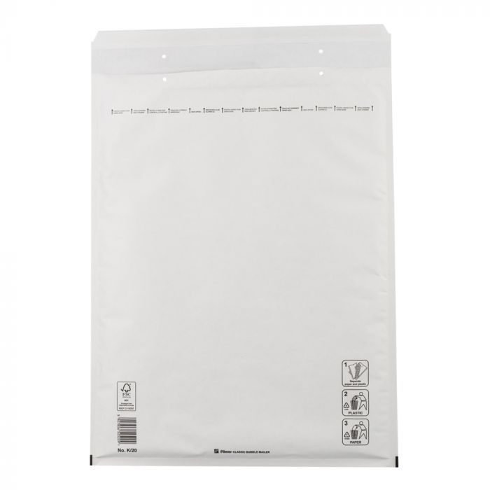 FSC Witte luchtkussen envelop A -11 tearstrip, Binnen maat in MM: 100 x 165, is brievenbus geschikt